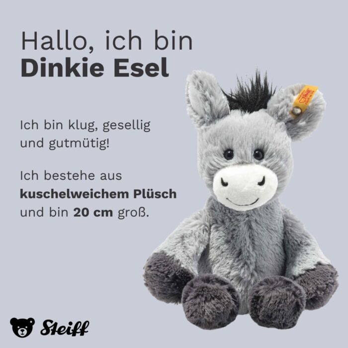 Steiff Kuscheltier Dinkie Esl, Süßes Stofftier mit Kunststoffaugen, Kinder, Jungen & Mädchen, Friends, Plüschtier 20 cm – Bild 5