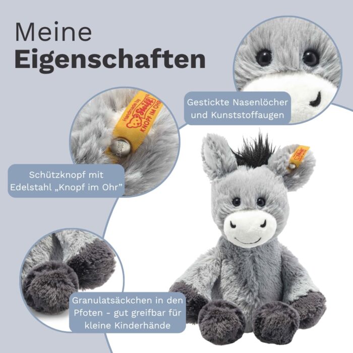 Steiff Kuscheltier Dinkie Esl, Süßes Stofftier mit Kunststoffaugen, Kinder, Jungen & Mädchen, Friends, Plüschtier 20 cm – Bild 4