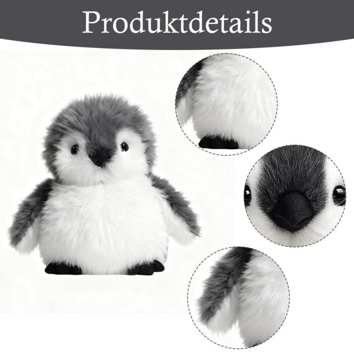 JcvPot Pinguin Kuscheltier, Weiches Stofftier Für Kinder Und Babys, Kuscheltier Pinguin Plüschtie, Plüschtier – Bild 6
